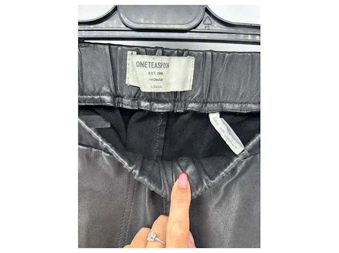Autre Marque ONETEASPOON Pantalón T.Cuero XS Internacional Negro 