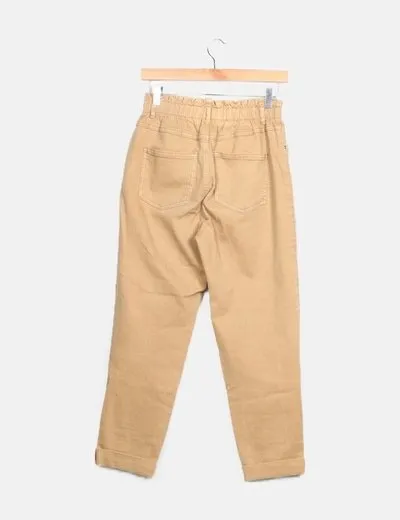 Bershka Jeans paperbag camel
