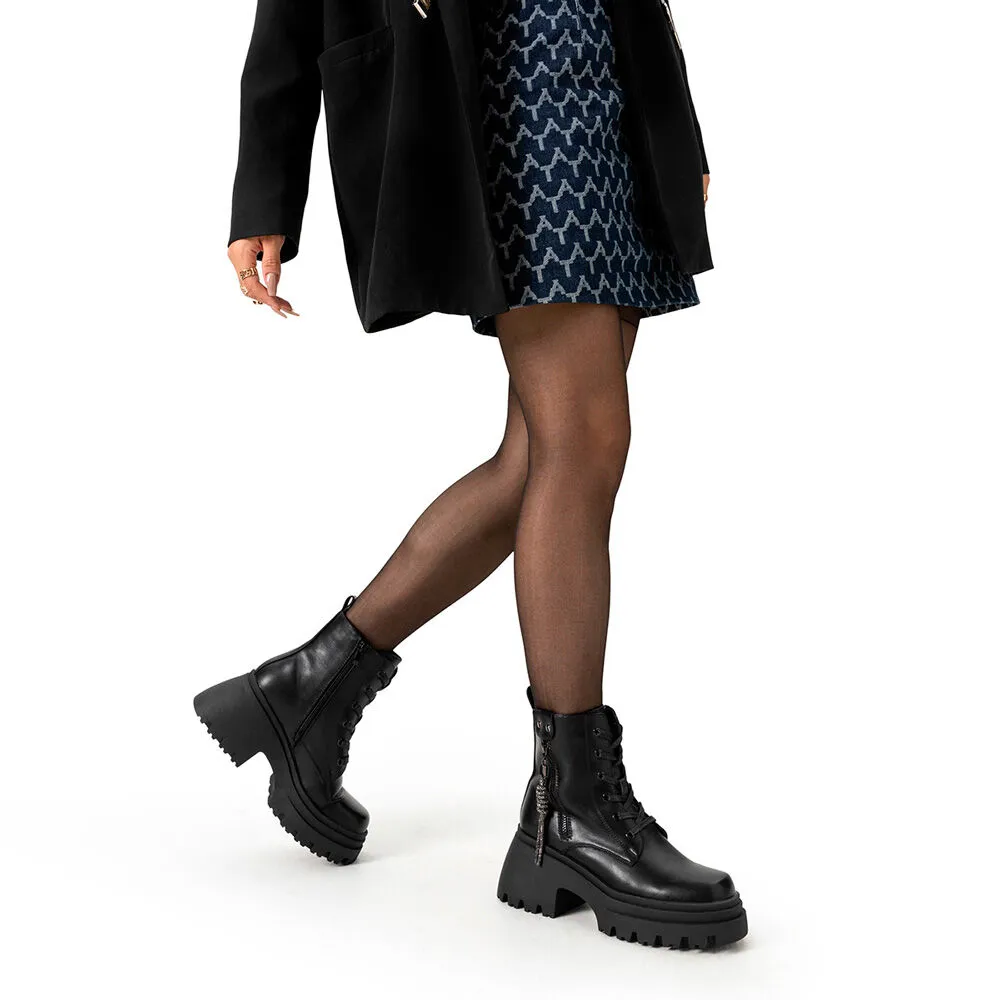 Botin Negro Casual Mujer Weide Dh69