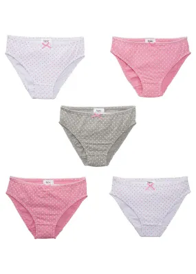 Bragas (5 unidades) rosa+blanco+gris claro jaspeado topos