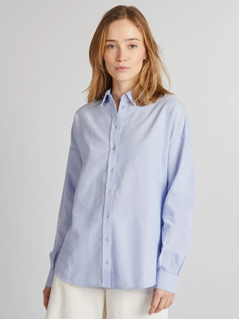 CAMISA ANCHA OXFORD  AZUL