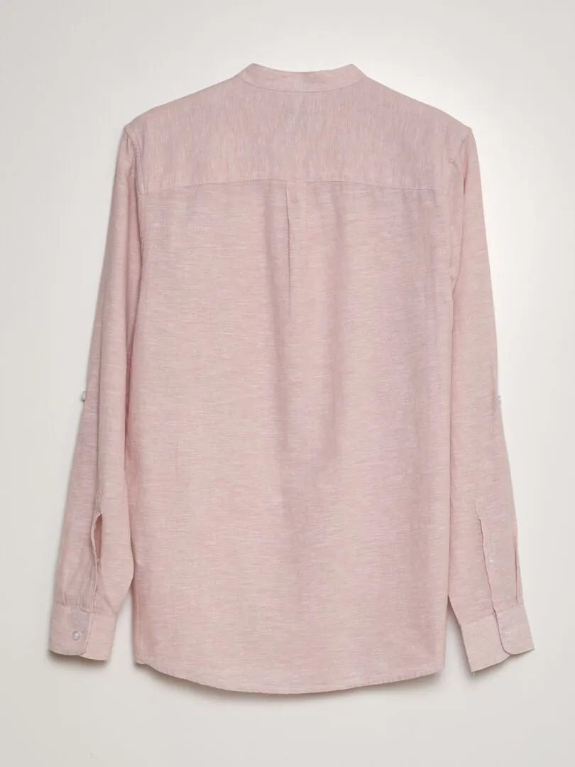 CAMISA CON CUELLO MAO  PURPURA