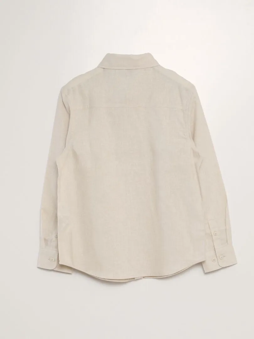 CAMISA DE MEZCLA DE CáñAMO  BEIGE