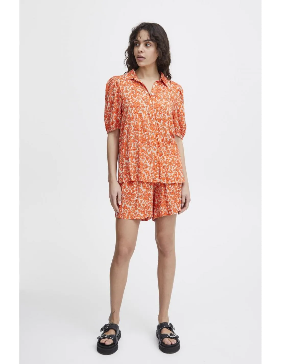 CAMISA DE VESTIR ESTAMPADA ICHI AYA