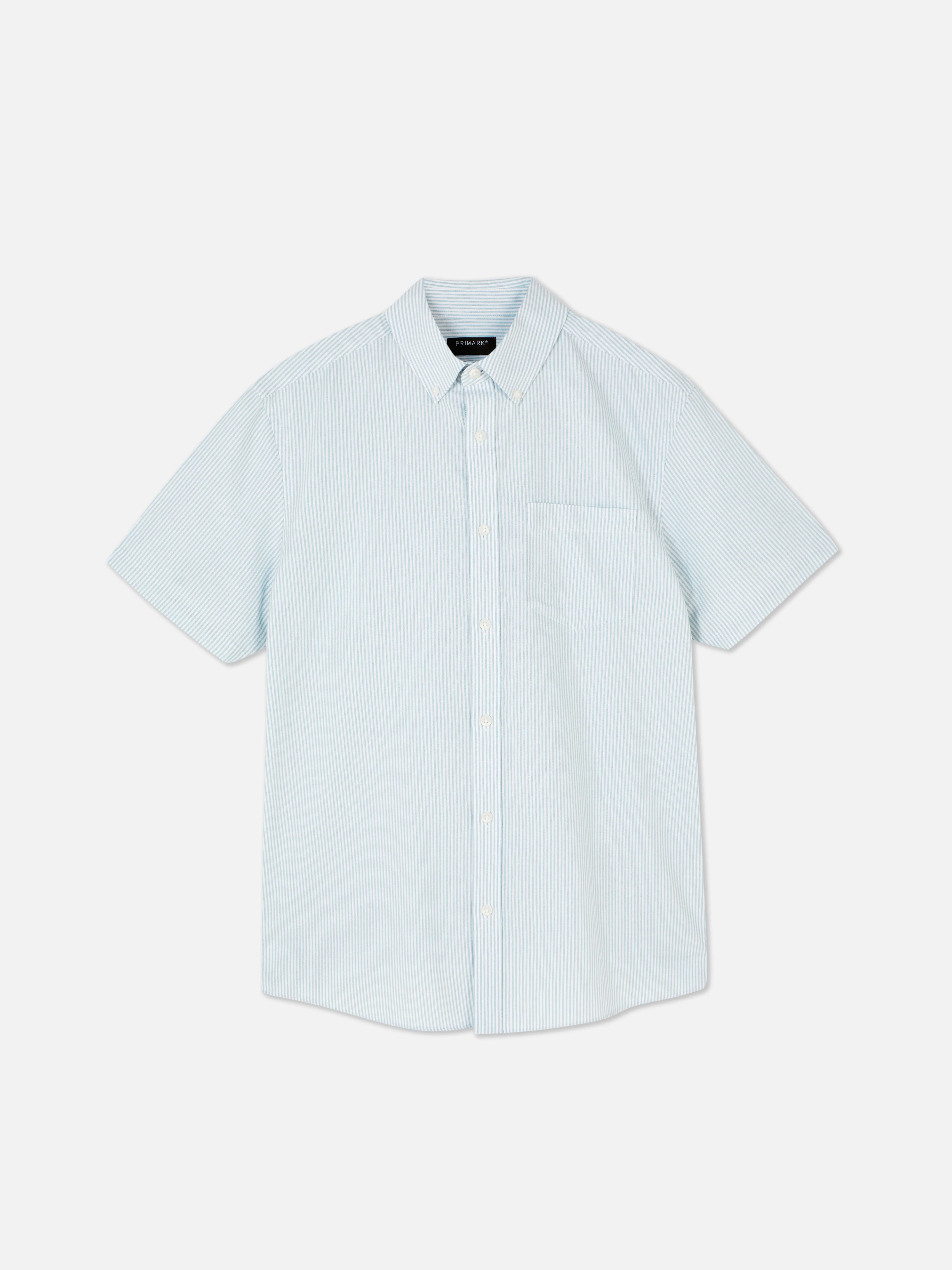 Camisa Oxford de manga corta a rayas