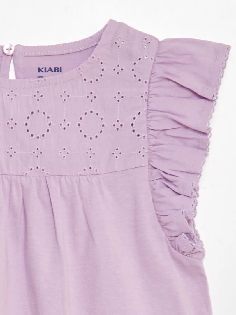 CAMISETA CON BORDADO  PURPURA