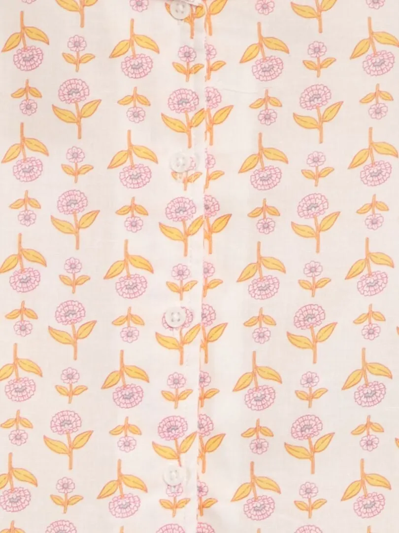 CONJUNTO DE PIJAMA ESTAMPADO  2 PIEZAS  BLANCO