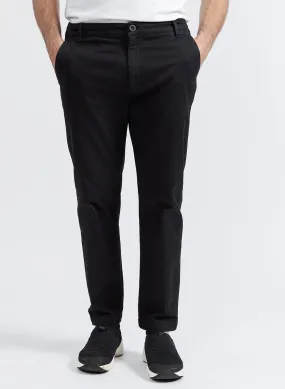 NEW MAN RUSH - Pantalón chino recto de mezcla de algodón en negro
