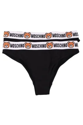 pack de dos bragas negras con logo en cinta oso underbear