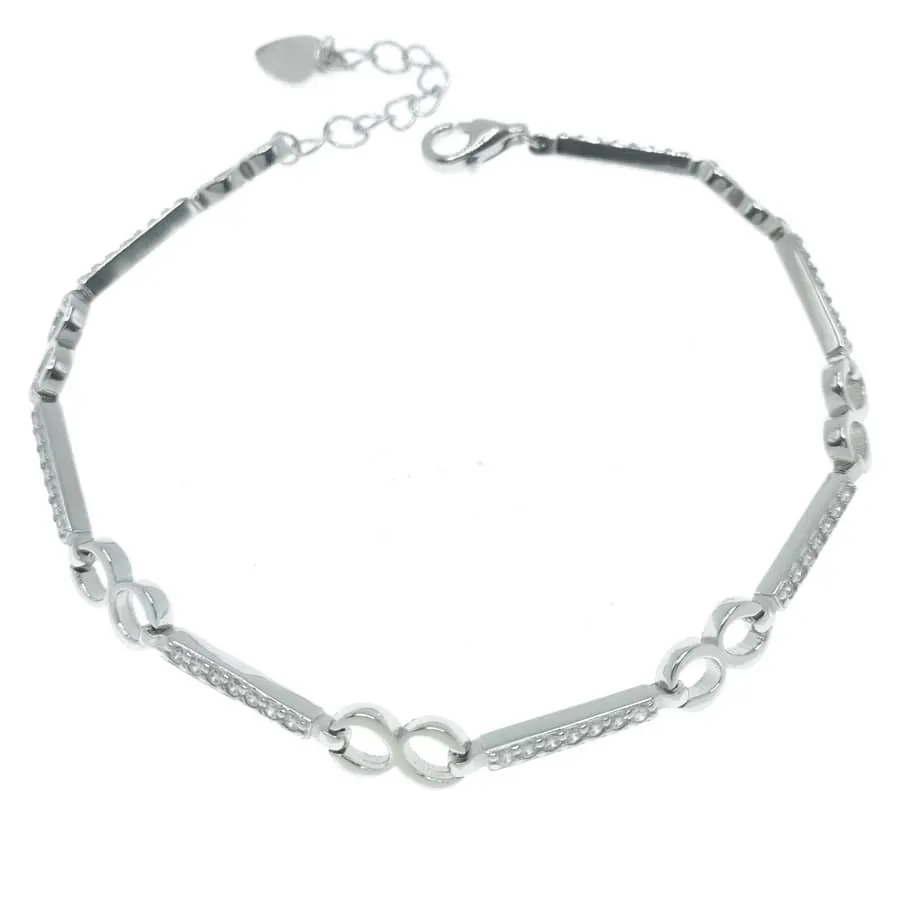 Pulsera plata infinitos barritas