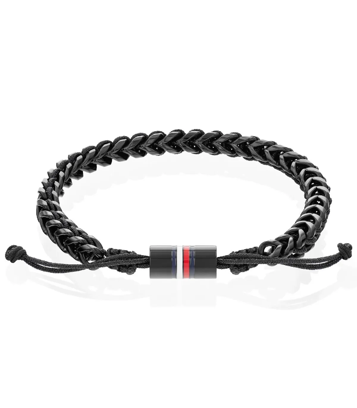 PULSERA TOMMY HILFIGER HOMBRE ACERO INOX IP NEGRO & NYLON  2790513